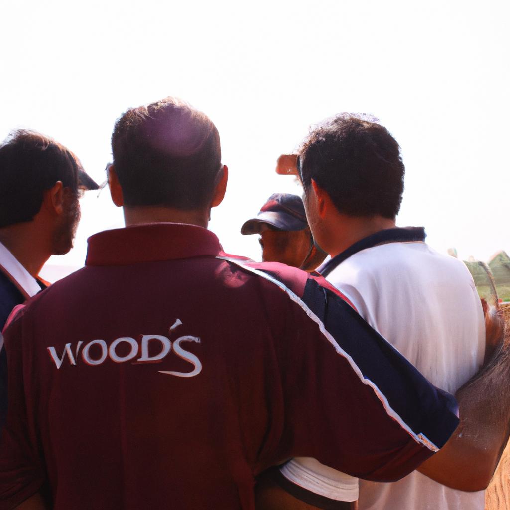 Group of cricketers strategizing together